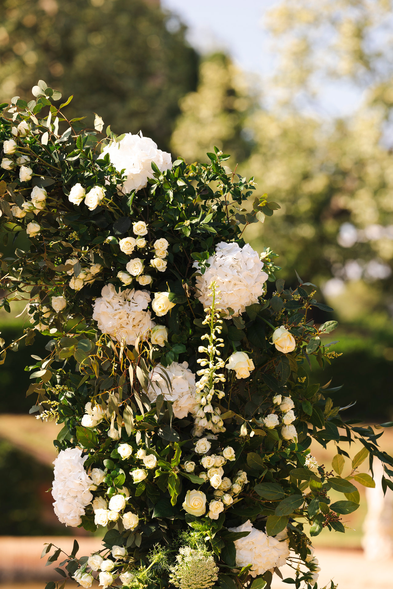 White floral arrangements