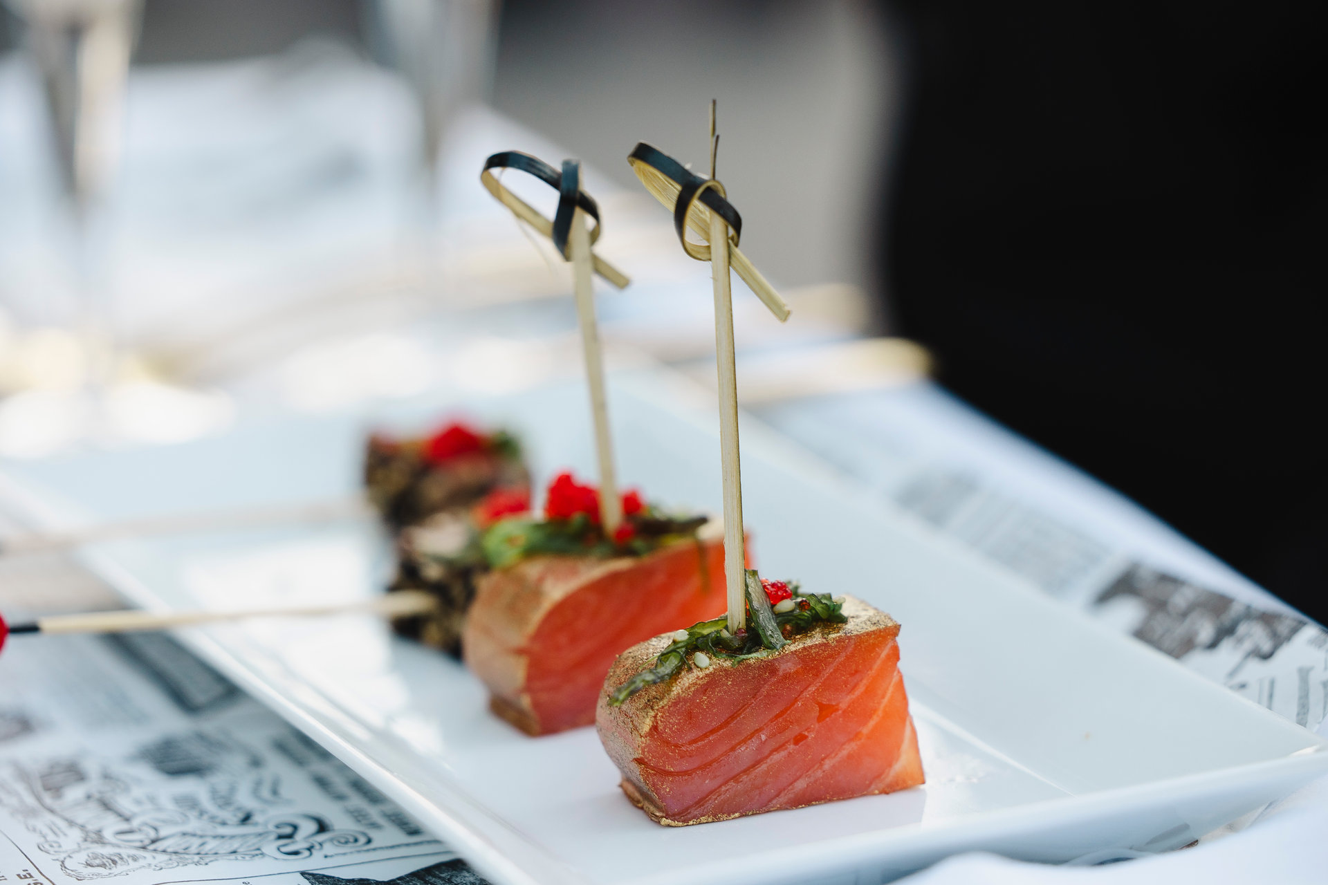 Canapés served at an event