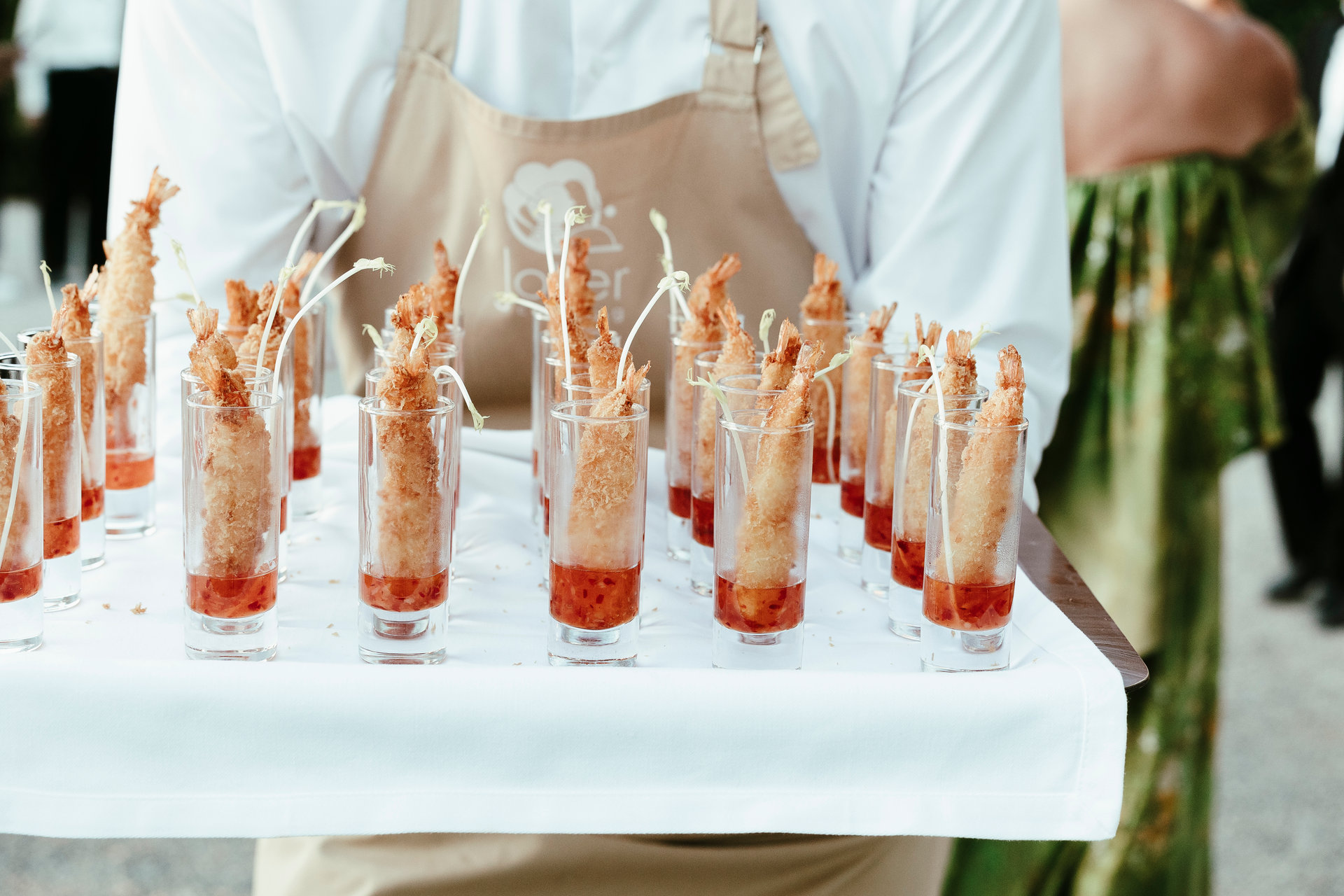 Appetisers presented on a tray